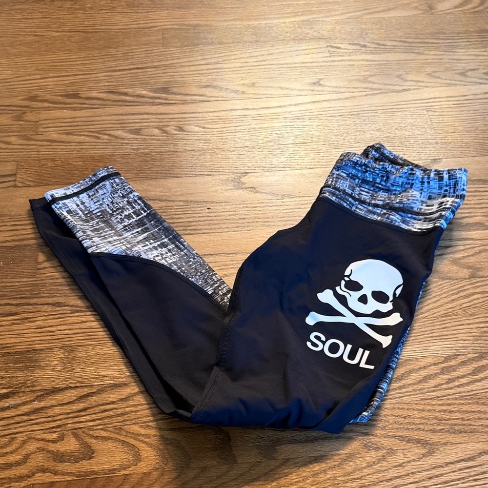 SoulCycle Black and Blue Leggings Size Small